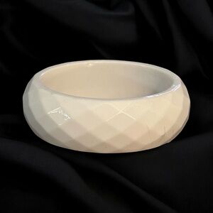 Chunky white honeycomb bangle bracelet